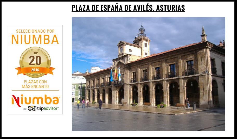 La plaza de España de Avilés, entre las 20 plazas con más encanto de España