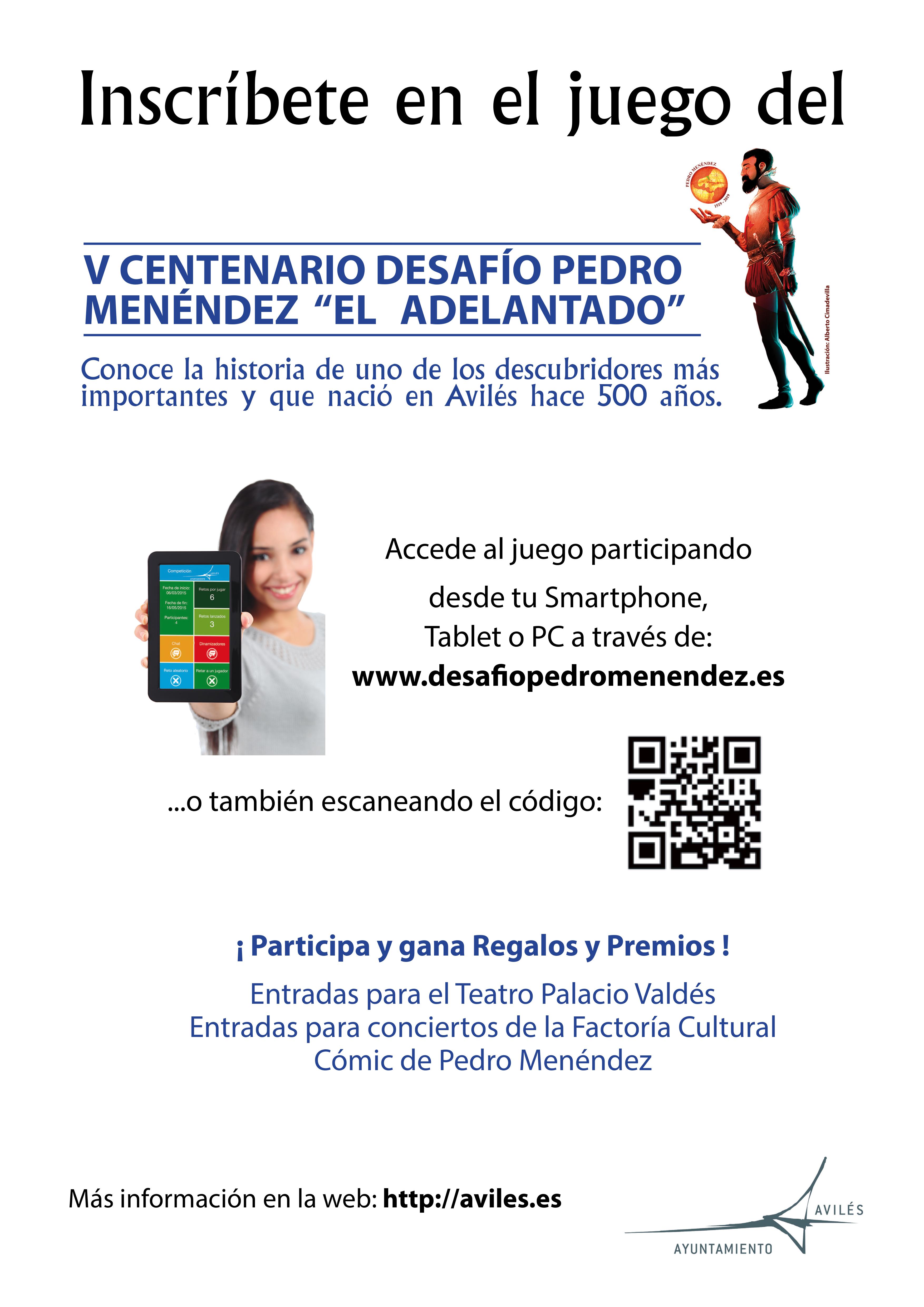 El juego en línea dedicado a Pedro Menéndez estará disponible desde el lunes 15 de abril en www.desafiopedromenendez.es