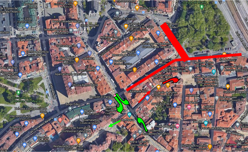 La calle La Muralla y el acceso a la cuesta de La Molinera, cortadas al tráfico durante siete jornadas
