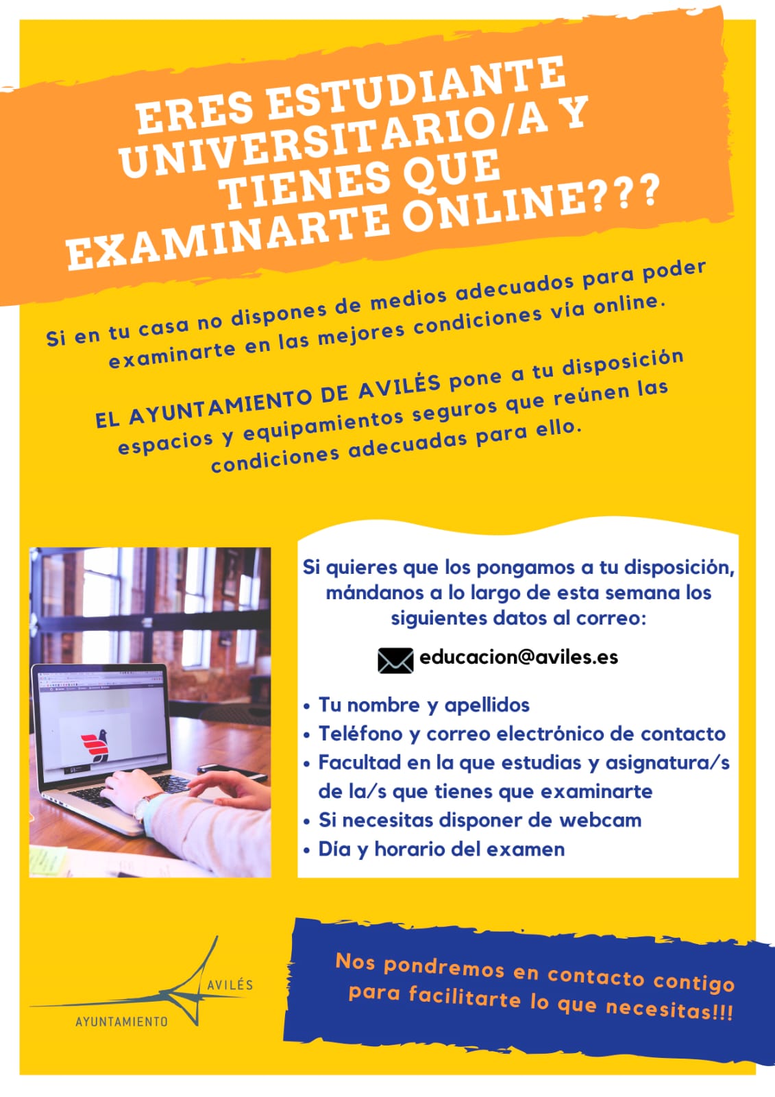 El Ayuntamiento pone a disposición del alumnado universitario medios para hacer sus exámenes online