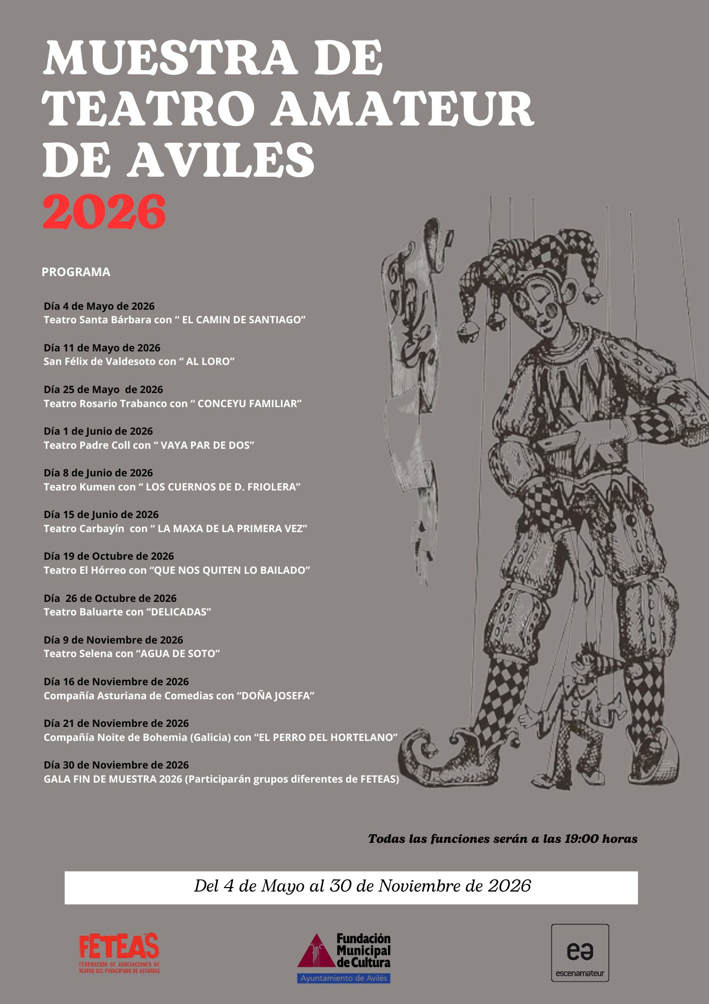 Cartel anunciador de la XX Muestra de Teatro Amateur