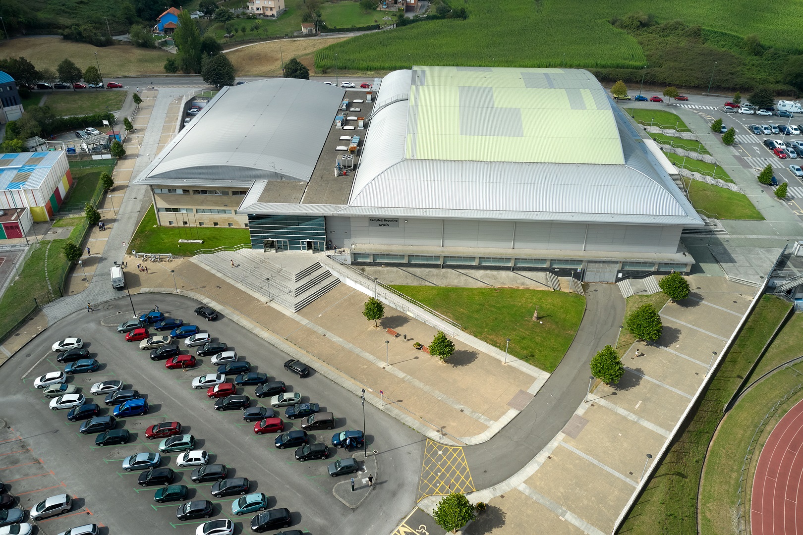 Vista aérea del Complejo Deportivo Avilés
